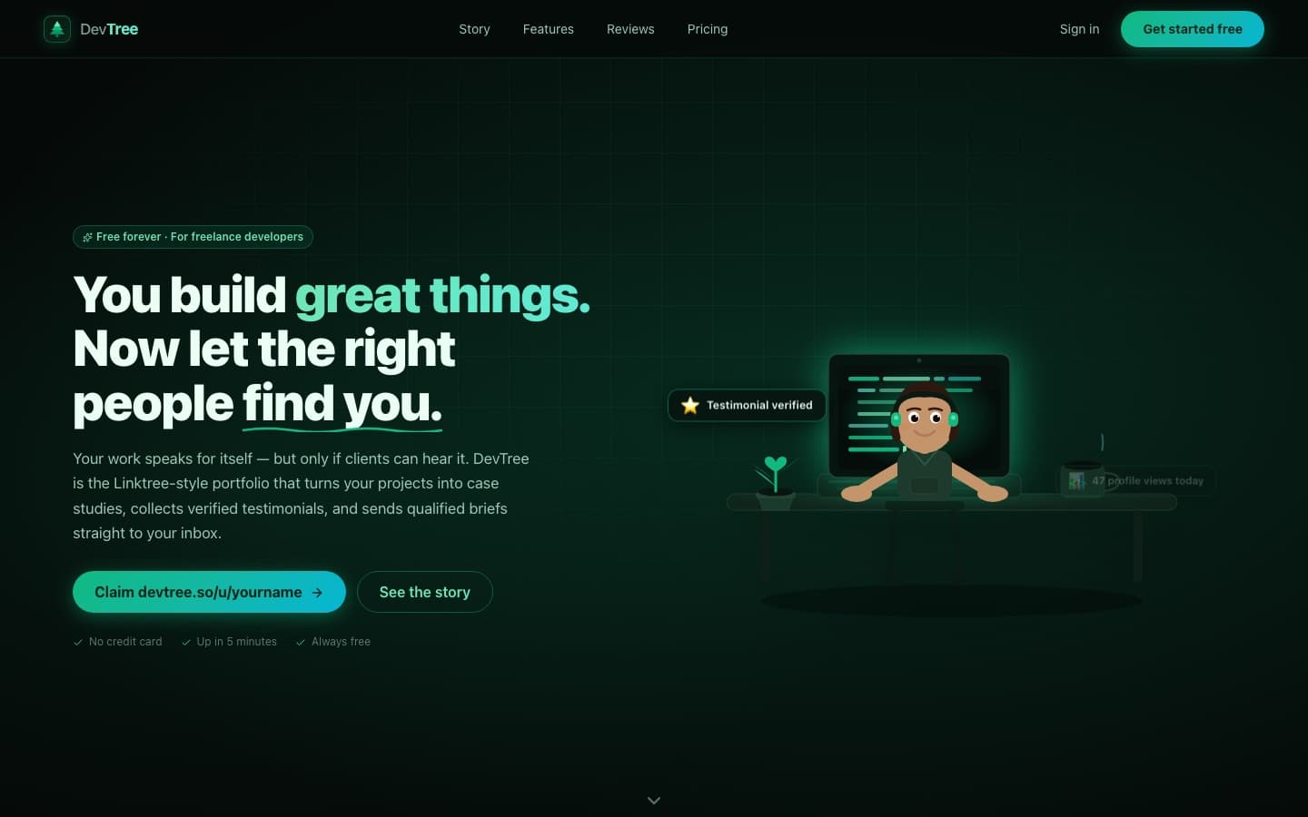 The DevTree home page
